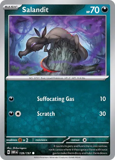 139/197 Salandit Reverse Holo - Obsidian Flames