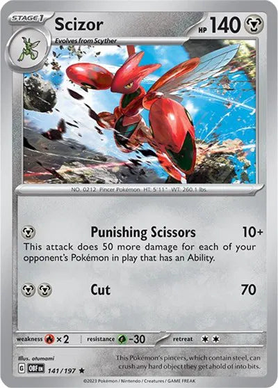 141/197 Scizor Holofoil - Obsidian Flames