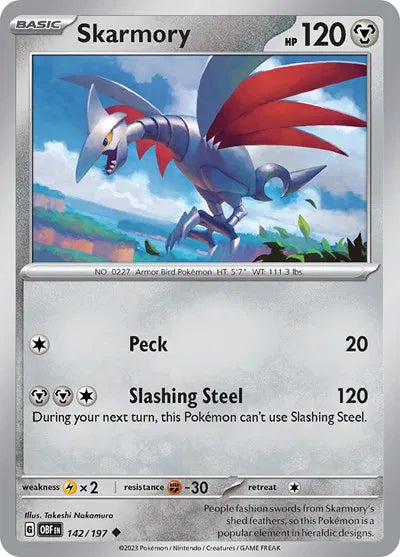 142/197 Skarmory Reverse Holo - Obsidian Flames