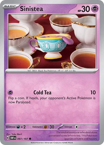 097/197 Sinistea Reverse Holo - Obsidian Flames