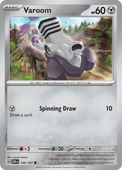 154/197 Varoom Reverse Holo - Obsidian Flames
