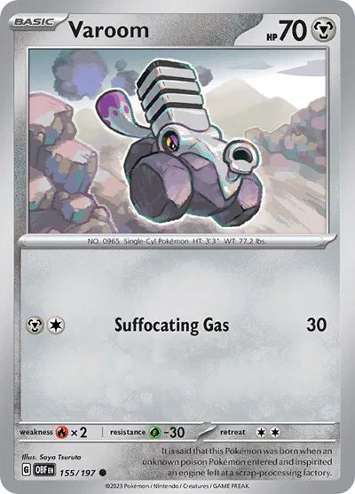 155/197 Varoom Reverse Holo - Obsidian Flames