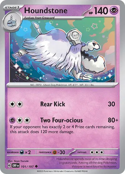 101/197 Houndstone Reverse Holo - Obsidian Flames