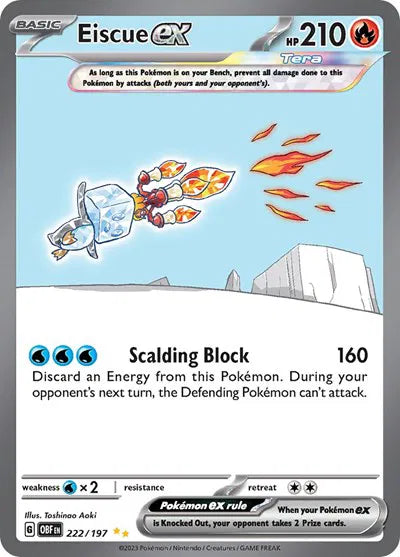 222/197 Eiscue EX - Obsidian Flames