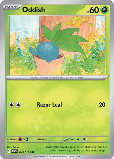 043/165 Oddish Reverse Holo - 151