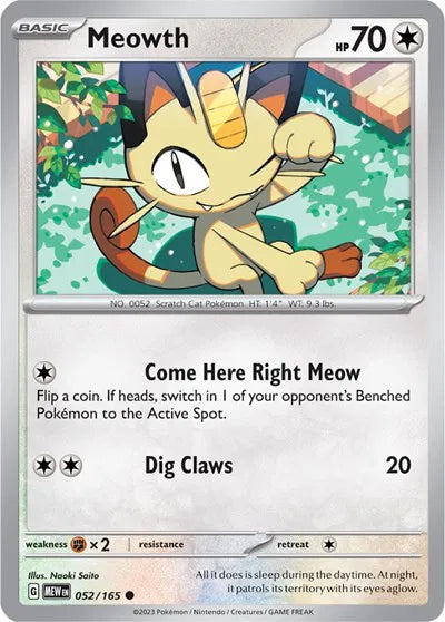 052/165 Meowth Reverse Holo - 151