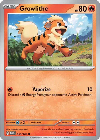 058/165 Growlithe Reverse Holo - 151