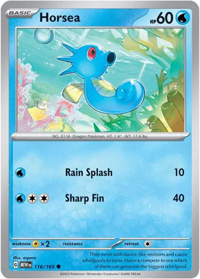 116/165 Horsea Reverse Holo - 151