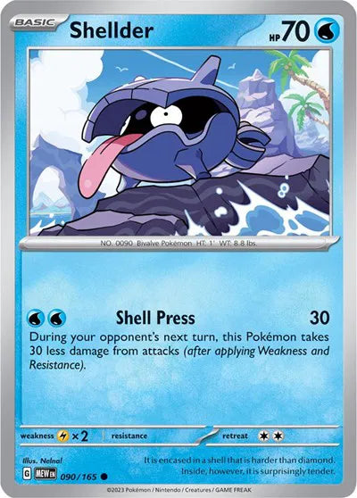090/165 Shellder Reverse Holo - 151