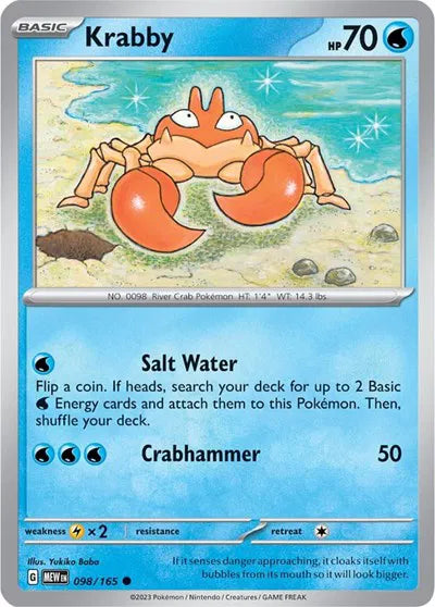 098/165 Krabby Reverse Holo - 151