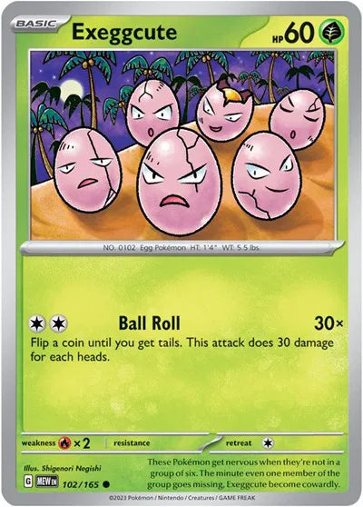 102/165 Exeggcute Reverse Holo - 151