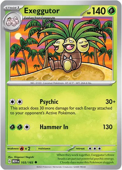103/165 Exeggutor Reverse Holo - 151