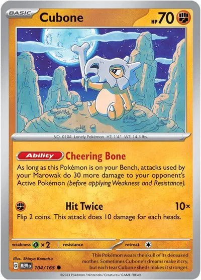 104/165 Cubone Reverse Holo - 151