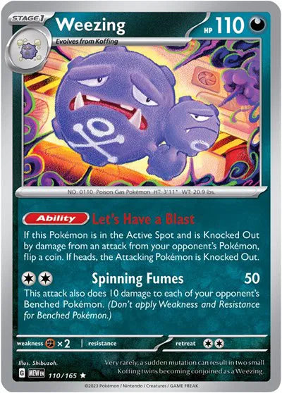 110/165 Weezing Reverse Holo - 151
