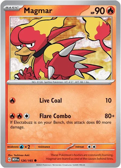 126/165 Magmar Reverse Holo - 151