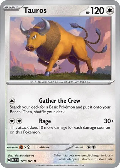 128/165 Tauros Reverse Holo - 151