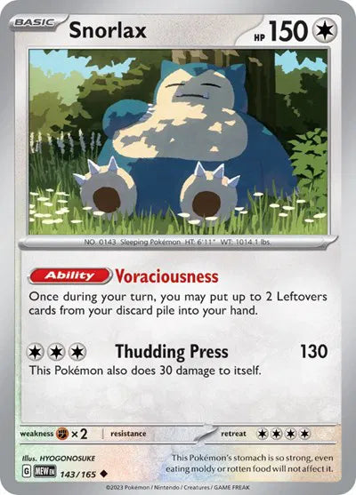 143/165 Snorlax Reverse Holo - 151