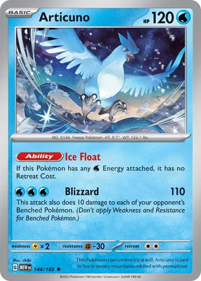 144/165 Articuno Reverse Holo - 151