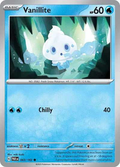 043/182 Vanillite Revese Holo - Paradox Rift