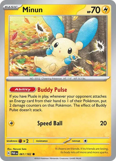 061/182 Minun Reverse Holo - Paradox Rift
