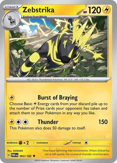 063/182 Zebstrika Reverse Holo - Paradox Rift