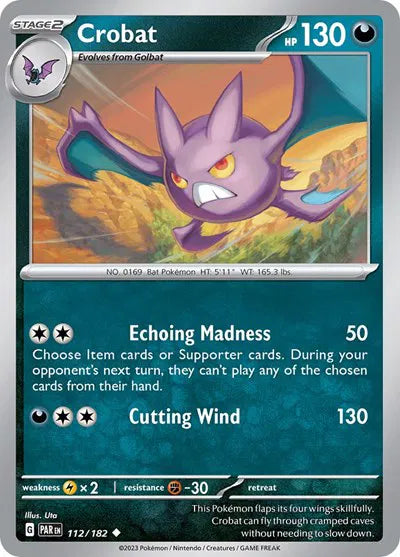 112/182 Crobat Reverse Holo - Paradox Rift