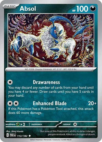 113/182 Absol Reverse Holo - Paradox Rift