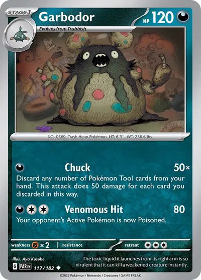 117/182 Garbodor Reverse Holo - Paradox Rift