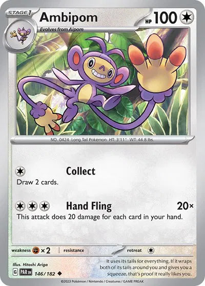 146/182 Ambipom Reverse Holo - Paradox Rift