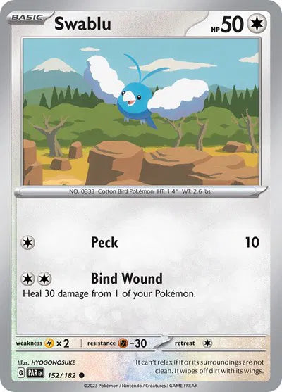 152/182 Swablu Reverse Holo - Paradox Rift