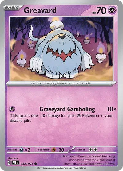 042/091 Greavard Reverse Holo - Paldean Fates
