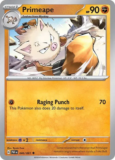 046/091 Primeape Reverse Holo - Paldean Fates