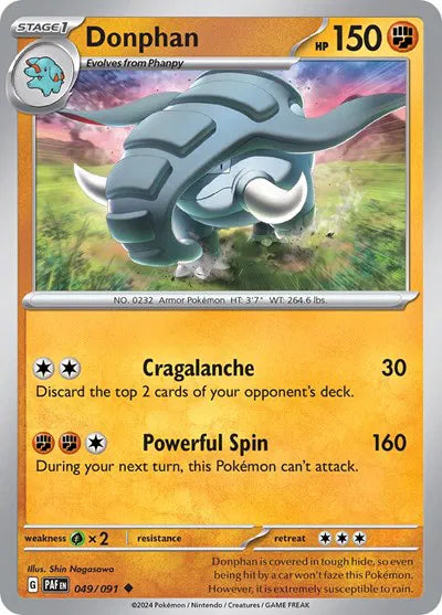 049/091 Donphan Reverse Holo - Paldean Fates