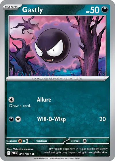 055/091 Gastly Reverse Holo - Paldean Fates
