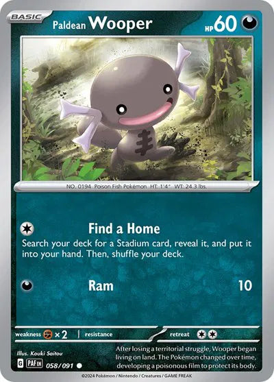 058/091 Paldean Wooper Reverse Holo - Paldean Fates