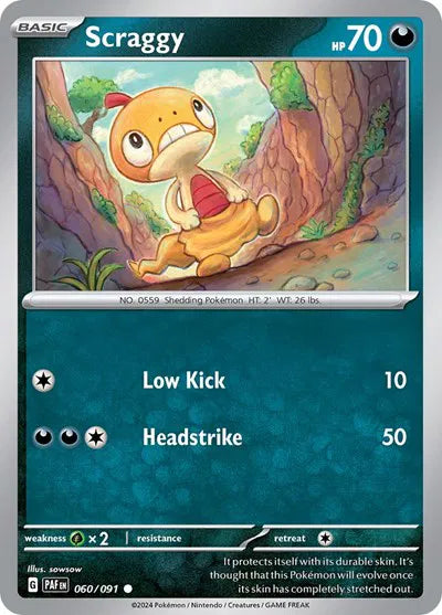 060/091 Scraggy Reverse Holo - Paldean Fates