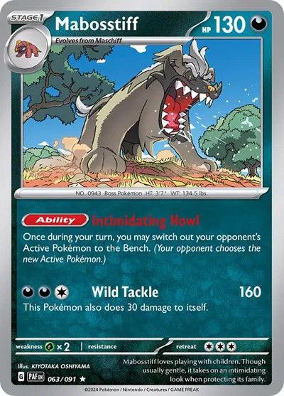 063/091 Mabosstiff Reverse Holo - Paldean Fates