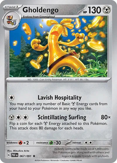 067/091 Gholdengo Reverse Holo - Paldean Fates