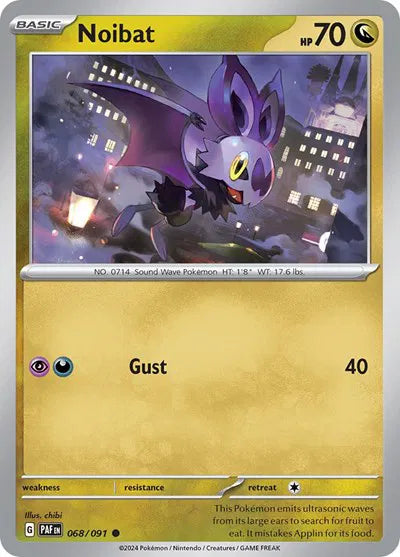 068/091 Noibat Reverse Holo - Paldean Fates
