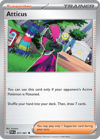 077/091 Atticus Reverse Holo - Paldean Fates