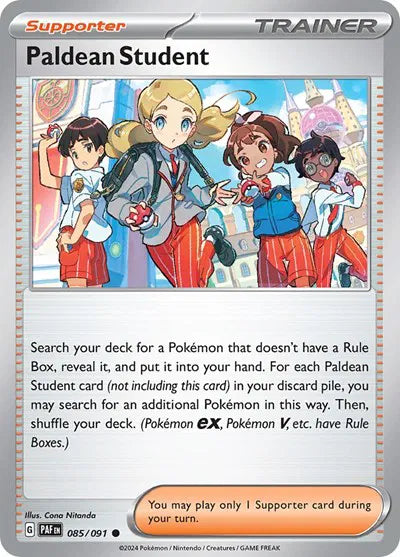 085/091 Paldean Student Reverse Holo - Paldean Fates