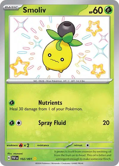 102/091 Smoliv - Paldean Fates