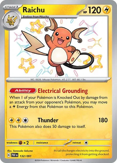 132/091 Raichu - Paldean Fates