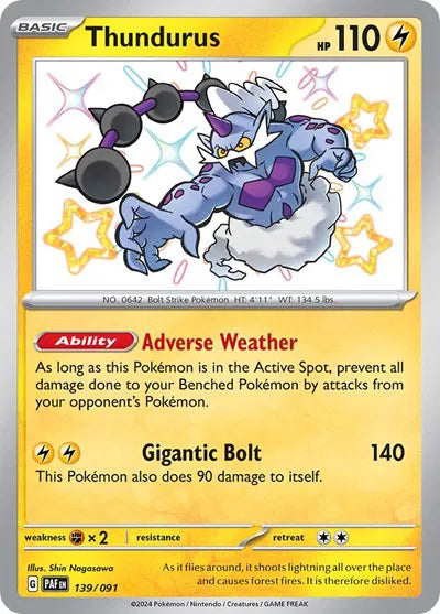 139/091 Thundurus - Paldean Fates