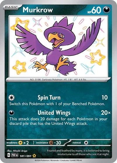 181/091 Murkrow - Paldean Fate