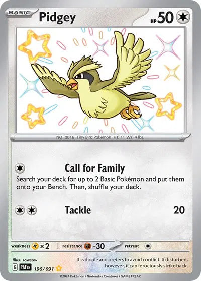 196/091 Pidgey - Paldean Fate