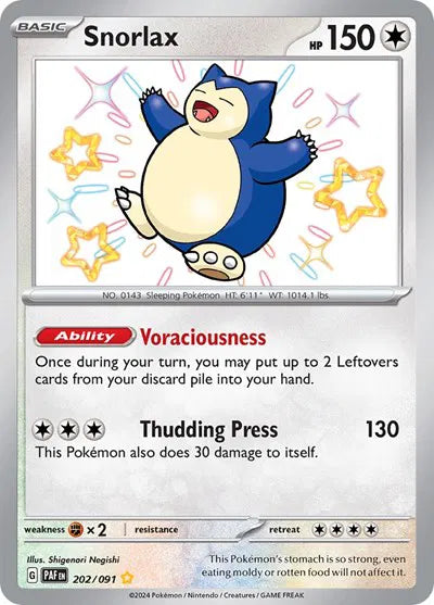 202/091 Snorlax - Paldean Fate