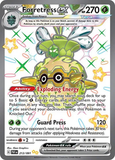 212/091 Forretress EX - Paldean Fate