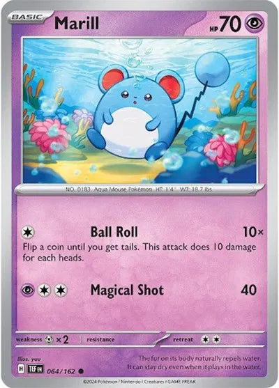 064/162 Marill Reverse Holo - Temporal Forces