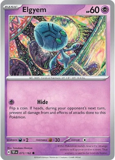 073/162 Elgyem Reverse Holo - Temporal Forces